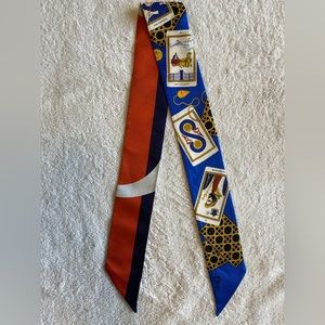 Christian Dior Silk Tarot Mitzah Scarf blue
